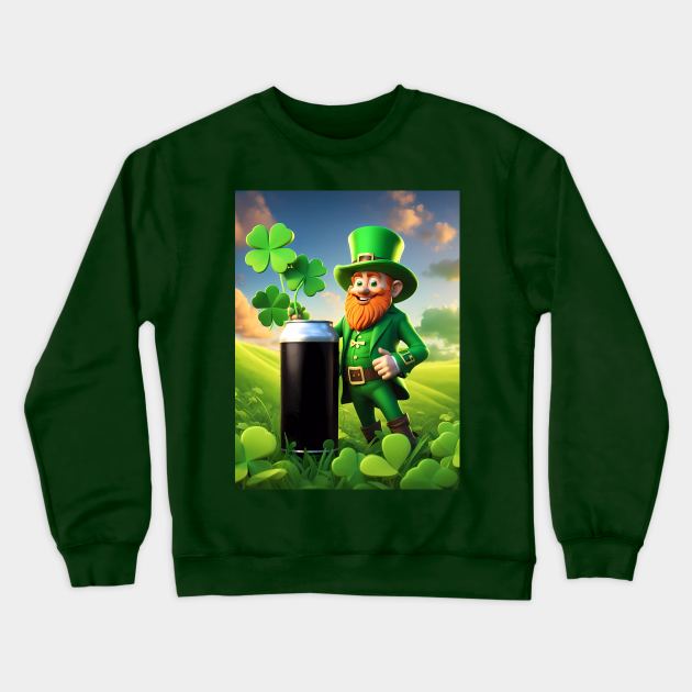 Folk Art Leprechaun Crewneck Sweatshirt by Colin-Bentham